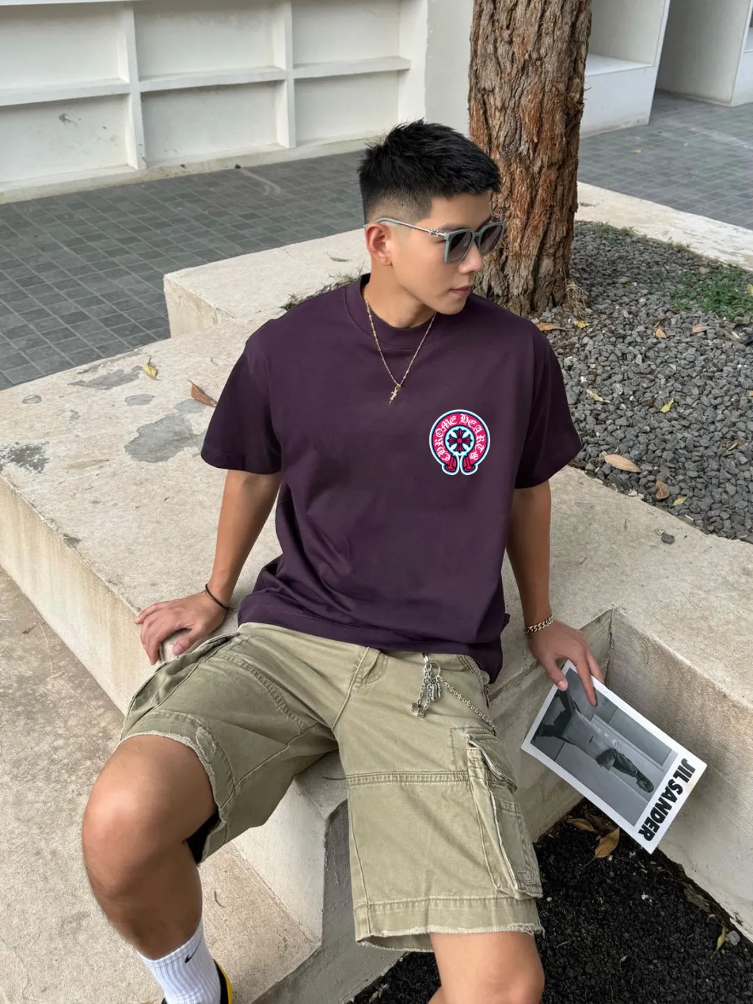 [CH ] 2026FW T LOGO Premium 26s Same Style ：Black White Purple Size：S M L XL 2XL